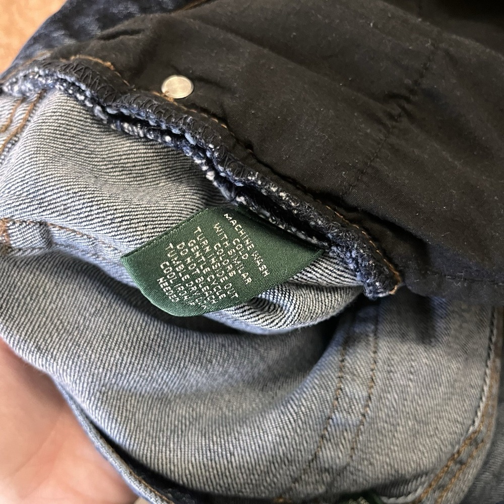 Lauren Jeans Co Dark Wash Slim Crop Raw Hem Stretch Coastal Americana 6 Runs Big - Picture 8 of 12